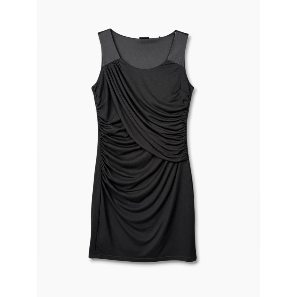 00s Esprit Collection Sleeveless Ruched Mini Dress Black M Pullover Cocktail‎